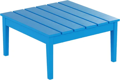 Miniatura 11 de WestinTrends Ashore - Mesa de centro para exteriores, 32 pulgadas para todo tipo de clima, de madera de polietileno Adirondack, mesa auxiliar Teca