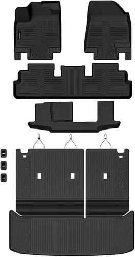 Miniatura 2 de Auxko All Weather Floor Mats Cargo Mat with Backrest Mat for Nissan Pathfinder 2022-2025 2026 TPE Liners Accessories Guard Odorless Anti-Slip Floor