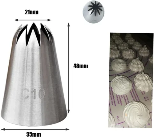 Miniatura 4 de Puntas grandes para decorar pasteles, puntas de glaseado extra grandes con punta de helado de pastel, punta de churro y punta de pastelería