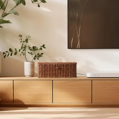Miniatura 5 de BROWNLILY Caja de Gestión de Cables, Organizador de Cables Estilo Ratán para Escritorio, Ocultador de Cables, Cubiertas de Enchufes a Prueba