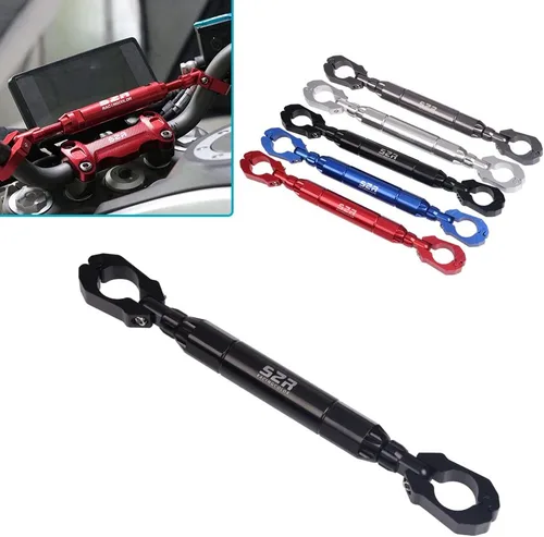 0.866 in aleación de aluminio Bold grueso motocicleta Accesorios Balance Bar ajustable fuerza palancas manillar travesaño teléfono titular (negro)