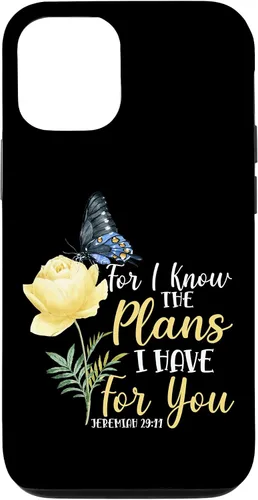 Miniatura 26 de iPhone 16 Christian Bible Verse Butterfly Rose Flower Jeremiah 29:11 Case