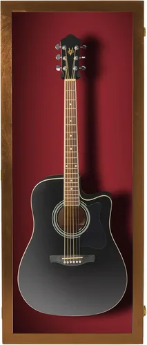 Miniatura 10 de PENNZONI Vitrina de guitarra acústica - Estuche acrílico para guitarra acústica - Soporte de pared para guitarra hecha de marco de madera dura