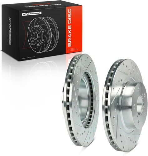 Miniatura 10 de A-Premium Rotores de freno de disco perforados y ranurados delanteros de 10.89 pulgadas (276.50mm) compatibles con modelos Subaru, Saab - Outback