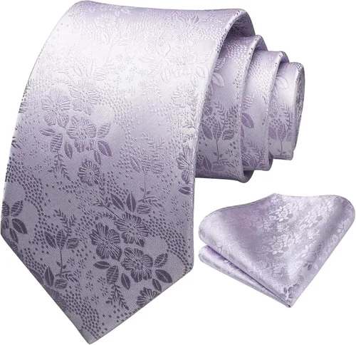 Miniatura 110 de Corbatas florales tejidas clásicas para hombre, corbata cuadrada de bolsillo, corbatas formales para hombres, boda con pañuelo