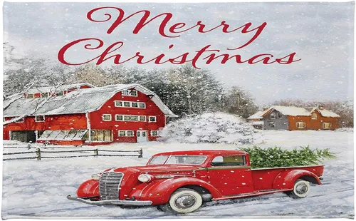 Miniatura 12 de LB Tapete de baño de muñeco de nieve de Navidad para baño, copos de nieve blancos de vacaciones de invierno sobre tablas de madera gris rústicas