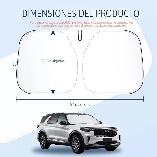 Miniatura 2 de Parasol de vidrio grueso 300T para automóvil, viene con bolsa de almacenamiento, mantiene el interior del automóvil fresco, parasol universal