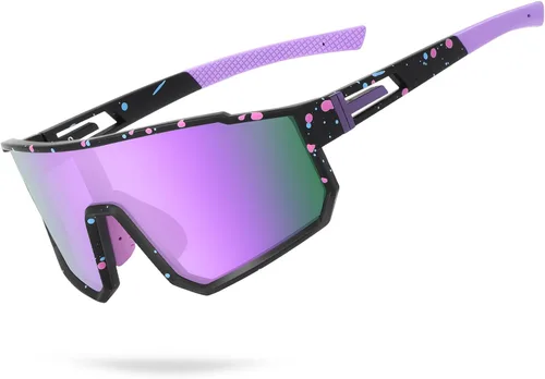 Miniatura 12 de Gafas de sol deportivas para niños, polarizadas, con protección UV400, para niños y niñas, para béisbol, softbol, ciclismo Lentes rojas con montura