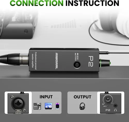 Miniatura 2 de battey amplificador personal portátil amplificador de auriculares analógico estéreo auriculares amplificador de control de volumen amplificador