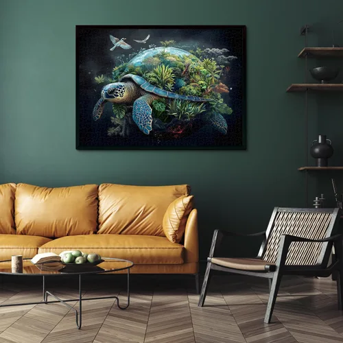 Miniatura 6 de Rompecabezas de tortuga marina para adultos, 1000 piezas, rompecabezas de bosque de tortugas de la tierra, rompecabezas de fantasía, naturaleza