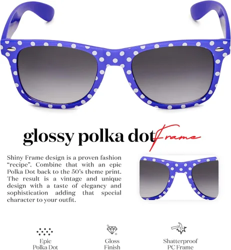 Miniatura 3 de Retro Rewind Gafas de sol vintage de lunares para mujer UV400