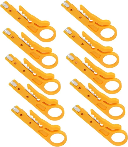 Miniatura 9 de Tnfeeon Mini pelacables, 10 unidades de pelacables de red para líneas de datos CAT-5, CAT-5e y CAT-6 con un diámetro de 0.197-0.244 in, ABS y acero