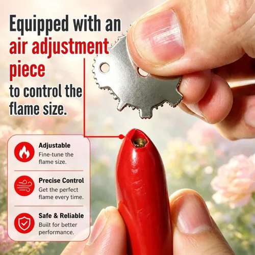 Miniatura 3 de Encendedor de antorcha de chorro de butano, recargable a prueba de viento, ajustable, velas de barbacoa para acampar (sin gas) (d0)