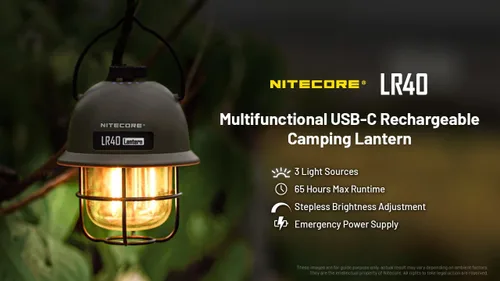 Miniatura 2 de NITECORE LR40 Multifunct Al Linterna Recargable Camping 100 Lúmenes w/Eco-Sensa USB C Cable De Carga - Verde