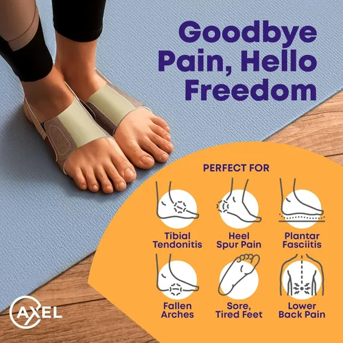 Miniatura 7 de Axel - Soporte ajustable para el arco del pie, soporte antideslizante para fascitis plantar, pies planos y arcos caídos, alivio del dolor