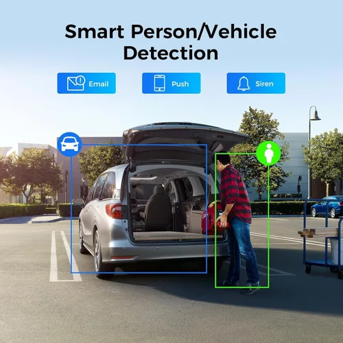 Miniatura 5 de Hiseeu 【4K Ultra HD】 Cámara PoE de 8MP, Cámara IP, Cámara de Torreta Domo con Detección de Vehículos Humanos, Audio Bidireccional, Acceso Remoto