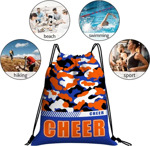 Miniatura 41 de Mochila con cordón impermeable para gimnasio, bolsas con cordón, bolsa de cuerda deportiva, mochila de camuflaje, Bolsas con cordón Cheer - Bolsas