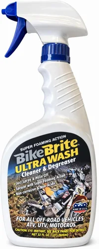 Bike Brite MC44U Ultra Wash Limpiador y desengrasante para vehículos todoterreno, 32 onzas líquidas, azul
