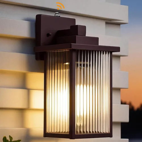 Miniatura 11 de Lámpara de pared para exteriores con sensor de anochecer a amanecer, luz exterior impermeable para porche de casa y garaje, aplique de pared