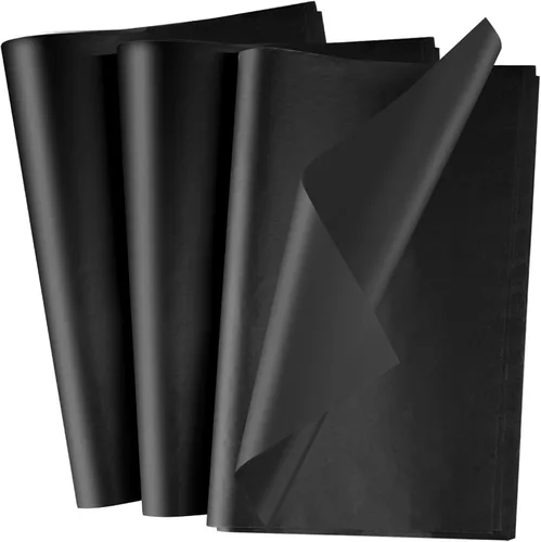 NEBURORA 100 Hojas de Papel de Seda Negro para Bolsa de Regalo de 20 x 14 Pulgadas Papel de Seda de Envoltura a Granel Papel de Arte Decorativo para