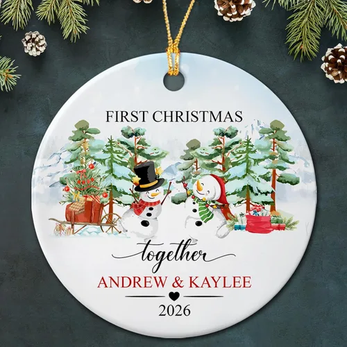 Miniatura 7 de Adorno de cerámica personalizado para parejas comprometidas, pájaros de Navidad 2025, adorno de cerámica de pájaros de compromiso, regalos