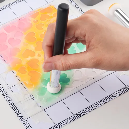 Miniatura 5 de 8 unids/sets de aplicador de tinta, punzonadores de papel para aplicación directa de tinta en proyectos de manualidades fácilmente, esponja de 8
