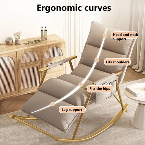 Miniatura 3 de Adjustable Leather Recliner Chair with Footrest Ergonomic Rocking Chair for Living Room Stylish ge Upholstered Lounge Chair with Storage Amarillo