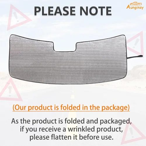 Miniatura 7 de Aunginsy Parasol para parabrisas delantero compatible con Toyota Tundra/Sequoia 2022-2024, parasol plegable reflectante para rayos UV y protección
