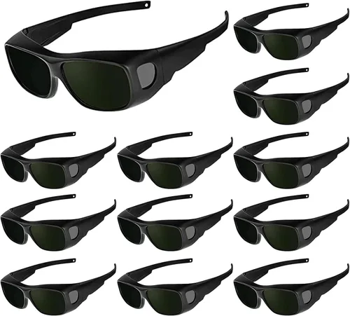 Miniatura 6 de Gafas de soldadura, lente de soldadura de seguridad envolvente, arañazos, protección UV, gafas protectoras de depilación láser No. 8 Verde oscuro