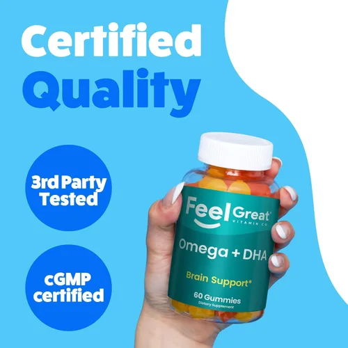 Miniatura 7 de Gomitas Omega 3 6 9 + DHA a base de plantas para niños y adultos - Suplemento vegetariano Omega con vitamina C y chía - Apoyo cerebral e