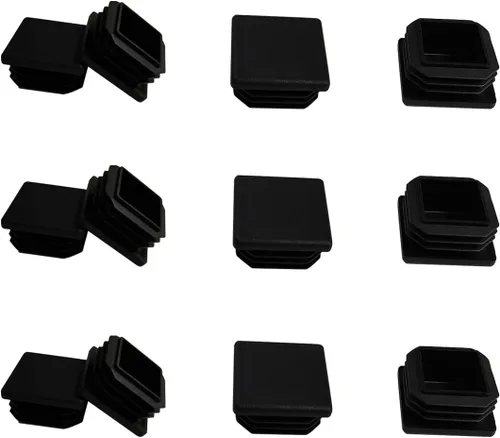 Miniatura 9 de Paquete de 4 tapones de extremo de tubo cuadrado de plástico de 1.5 pulgadas, tapón de tubería cuadrada de 1.5"x1.5", tapas de extremo de tubo