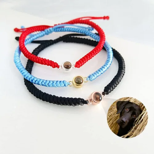 Miniatura 3 de Pulseras de proyección personalizadas con fotos, pulseras personalizadas para parejas con fotos de mascotas familiares para parejas, joyería