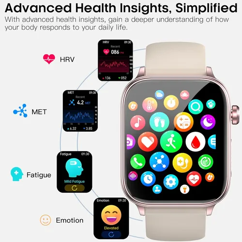 Miniatura 3 de Reloj inteligente para mujeres y hombres (respuesta/dial) reloj inteligente IPS de 1.96 pulgadas, frecuencia cardíaca 24/7, oxígeno en sangre
