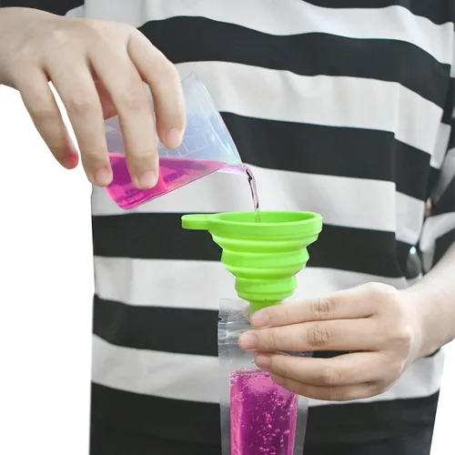 Miniatura 5 de Paquete de 60 bolsas de moldes de hielo y embudo desechables para moldes de hielo para congelar, palitos de yogur, jugo, frutas, dulces, batidos
