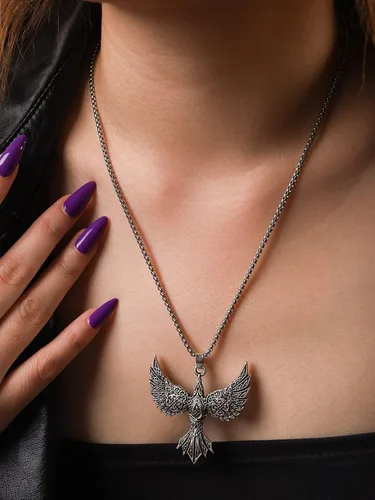 Miniatura 5 de HAQUIL Collar de cuervo, colgante de tótem de cuervo volador celta, regalo de joyería de cuervo para hombres y mujeres