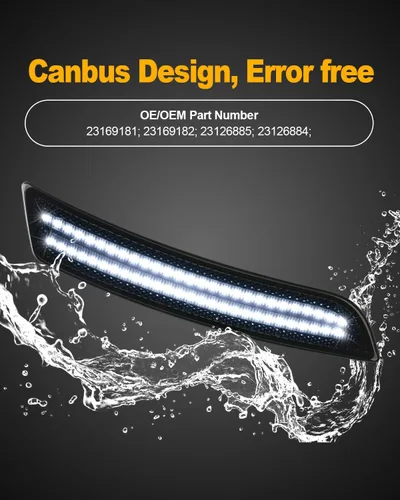 Miniatura 6 de Marcador lateral LED luces blancas para Chevy Camaro 2016-2023 compatible con Cadillac CTS ATS 2014-2023 parachoques delantero trasero Fender