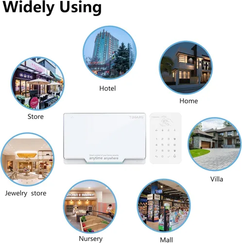 Miniatura 9 de Teclado para sistema de alarma antirrobo WiFi GSM, base de sistema de alarma para el hogar inteligente, kit de 12 piezas, sistema de alarma