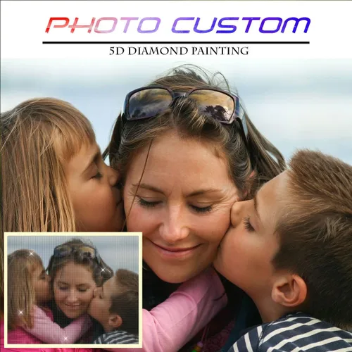 Carsilers Kits de pintura de diamantes personalizados para adultos con fotos, personaliza tu propia imagen, bordado de diamantes de imitación 5D