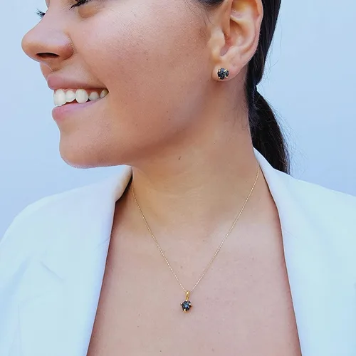 Miniatura 71 de Aretes de piedra preciosa natural en bruto con oro amarillo sobre plata de ley 925, 6 a 0.276 in, regalo de piedra de nacimiento de calidad genuina