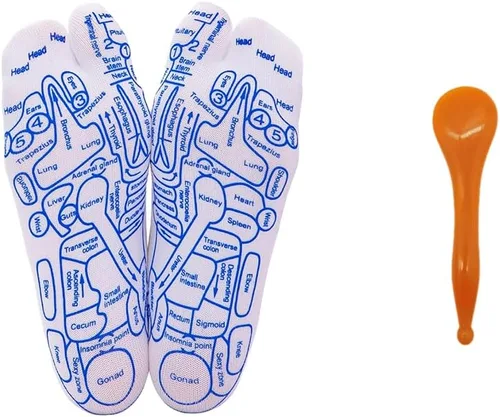 Broman Acupresión, Gua Sha, calcetines de reflexología con pluma de acupuntura, una buena opción para masaje completo de pies, tamaño de hombre