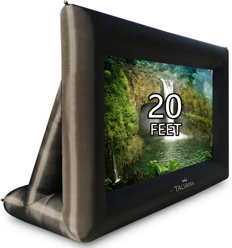 Miniatura 16 de Pantalla de proyector inflable de 30 pies para ver películas de TV en exteriores e interiores, pantalla enorme, soplador, amarres, estacas, bolsas
