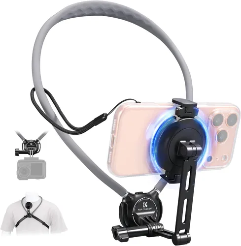 Miniatura 9 de K&F CONCEPT Soporte para teléfono para el cuello, soporte magnético 2 en 1 para el cuello del teléfono, soporte para teléfono POV, soporte de pecho