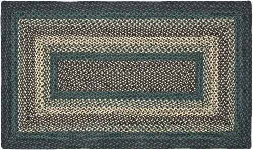 Miniatura 8 de VHC Brands Pine Grove, alfombra trenzada de yute, tapete de medio círculo, verde, 16.5 x 34 pulgadas