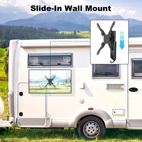 Miniatura 4 de PUTORSEN Soporte de TV RV para televisores de 13 a 43 pulgadas y hasta 44 libras, soporte de pared para RV de liberación rápida con placas de pared