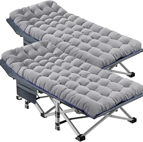 Miniatura 24 de DoCred Catre plegable XXL de gran tamaño con colchón, catre de dormir resistente, cama portátil para adultos al aire libre con bolsa de transporte