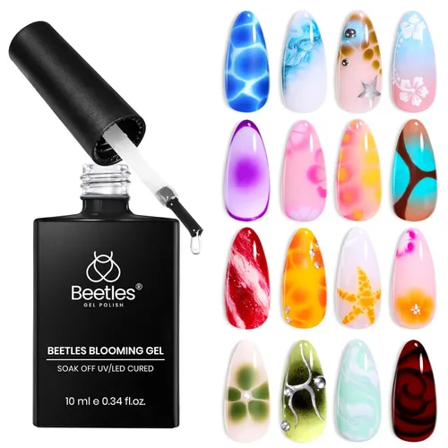 Miniatura 9 de Beetles - Esmalte de uñas en gel 3D, 3 en 1, esmalte de uñas transparente sin limpiar, pegamento para arte de uñas con diamantes de imitación