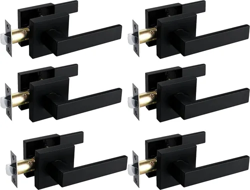 Miniatura 26 de NEWBANG Manija de palanca de puerta sólida con acabado negro mate