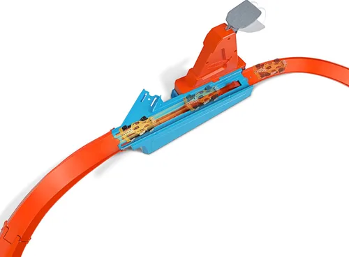 Miniatura 5 de Conjunto de Pista de Coches de Juguete Hot Wheels, Rapid Raceway Champion, Lanzador de Múltiples Coches, Se Conecta a Otros Conjuntos, Incluye Coche