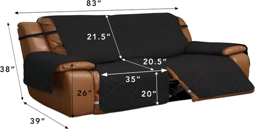 Miniatura 3 de Easy-Going Funda para Loveseat Reclinable de Gran Tamaño, Funda de Sofá Reversible para Reclinable Doble, Funda de Sofá Dividida para Cada Asiento