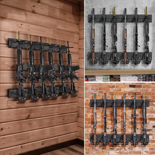 Miniatura 6 de Robust Bastidores de armas de interior para montaje en pared, soporte de pared ajustable para armas, soporte de pistola de acero resistente